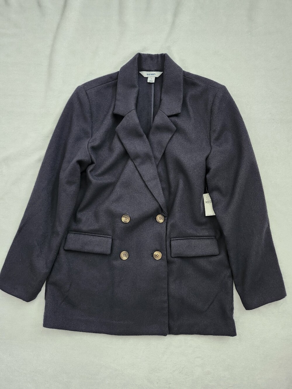 OLD NAVY Women's Navy Blue Double-Breasted Oversized Blazer Size Small NWT - Picture 4 of 12